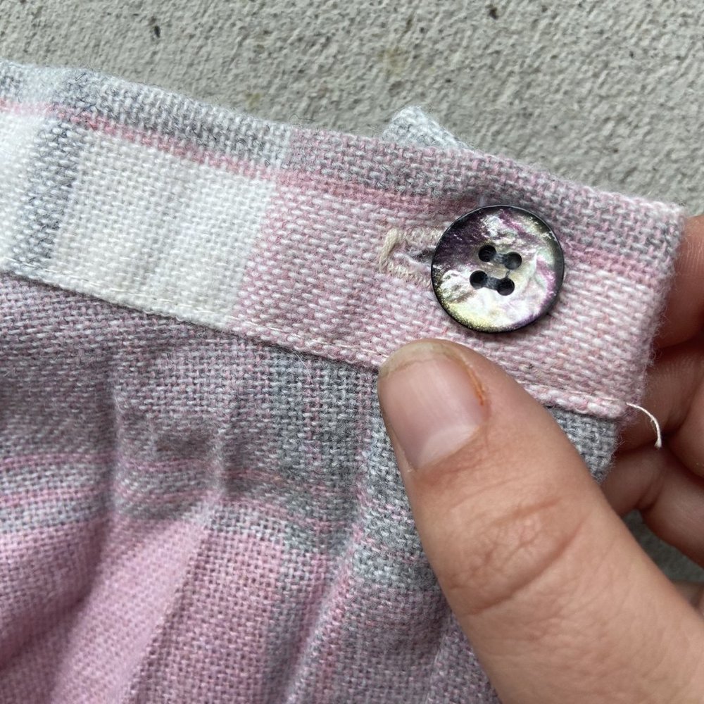 Vintage Plaid Wool Skirt Irish School Maxi Pastel - Picture 3 of 4